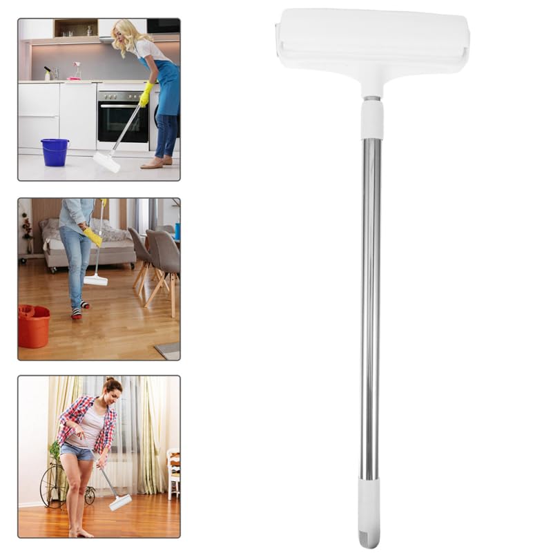 SOLUSTRE Lint Roller Long Handle Extendable Hair Sticker Roller for Pet Hair Removal on Carpet Floor Sofa with Easy Assembly and Sticky Sheets