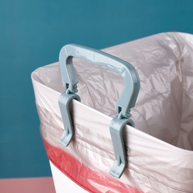 8 Pack Small Trash Can Clips with Handle Non-Slip Trash Bags Clamp Holder Fastener for Bathroom Trash Can Wastebasket Garbage Can Toilet Vanity Waste Basket Office Bedroom Trash Bin