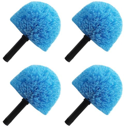 4 Pack Cobweb Duster Head Brush-Twist-On Spider Web Brush for Outdoor & Indoor Web Cleaning // Fits Standard Acme Threaded Poles // Cobweb Duster Brush Head Only-Blue - style: 4 PACK