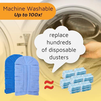 Flammi 360° Fleece Duster Refills for Swiffer, Reusable Dusting Refills Heavy Duty Cloths for Cleaning Compatible with Swiffer Hand Duster (3 Pack-Mixed Color)