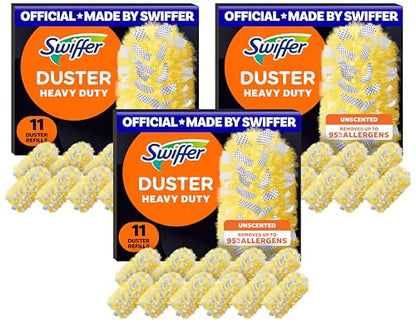 Swiffer Dusters Heavy Duty Multi-Surface Duster Refills for Cleaning, Unscented, 11 Count (Pack of 3) - size: 3 Pack (11 Count)