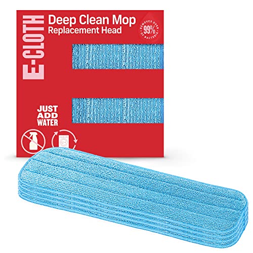 E-Cloth 4-Pack Deep Clean Mop Head, Microfiber Mop Replacement Head, Perfect Floor Cleaner for Hardwood, Laminate, Tile and Stone Flooring, Washable and Reusable, 100 Wash Promise - color: Damp Mop Head - 4 Pack, size: New Version