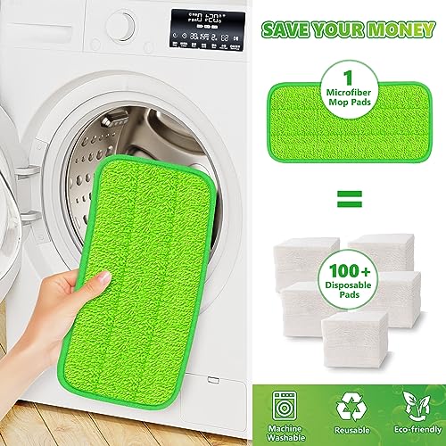 Microfiber Mop Pads Compatible with Swiffer Sweeper Mop, Wet Pads Refills Dry Pads Reusable Wet Pads Mop Refill Pads Dry Wet Refills Washable Pads Wood Floor Pads for Wet Dry Cleaning(4 Pack)