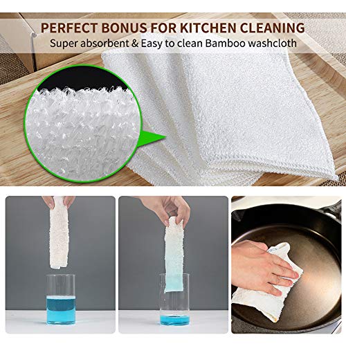 Herda 316L Cast Iron Scrubber Cleaner, Large Cast Iron Chain Mail Scrubber - Chainmail Scrubber Sponge - Metal Skillet Scrubbing, Wok, Dutch Oven Cleaning Kit - color: Red
