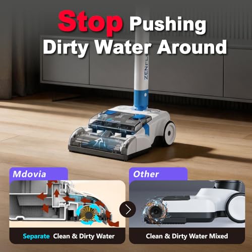 ZenFloor Cordless Hard Floor Cleaner Machine, Floor Scrubber with Power Bristle Brush Roll, Lightweight, Fast Dry, Ideal for Hardwood, Tile, Vinyl, Laminate｜One-Quick Battery Ecosystem