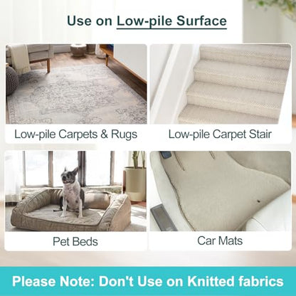 Carpet Rake for Pet Hair Removal (3 Pack), Dog Cat Fur Remover Rubber Broom, Lint Shaver Cleaner Tools Pro, Long Handle Carpet Scraper Brush for Carpet, Rug, Car Mat, Couch, Pet Bed, Furniture