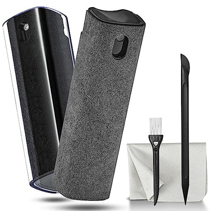 2 Pack Screen Cleaner Spray and Wipe for Laptop Monitor and Car Screens, Phone Touchscreen Mist Cleaning Kit for Cellphone, Tablet, PC, Computer, LCD, Eyeglass, iPhone, iPad, Mac Pro - Black and Grey - color: Black, Grey