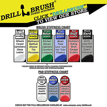 Drillbrush Power Scrubber Brush Set - Drill Brush Attachment - Grout Brush Drill Attachment - Drill Scrubber Attachment - Bathroom Cleaner Scrub Brush - Toilet Brush Cleaning Supplies - Grout Cleaner - color: Yellow