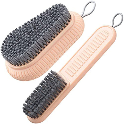 Cleaning Brush Soft Bristle Brush Laundry Scrub Brush Clothes Underwear Shoes Scrubbing Brush, Easy to Grip Household Cleaning Brushes Tool for Countertops Bathtubs (Pink) - color: Pink