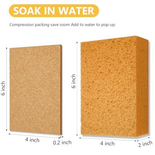 Car Wash Sponges, 3 Pack Extra Thick Large Cleaning Sponge Multi-Purpose for Bathroom Kitchen Bike Boat, Large Size Sponges 4'' X 6'' (Yellow) - color: A-yellow