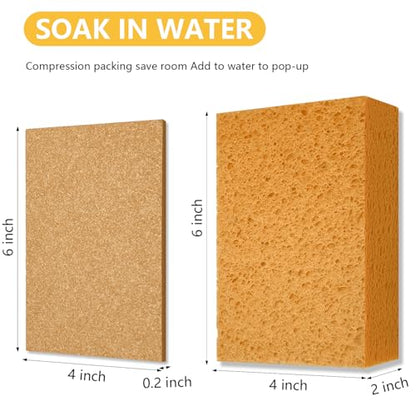 Car Wash Sponges, 3 Pack Extra Thick Large Cleaning Sponge Multi-Purpose for Bathroom Kitchen Bike Boat, Large Size Sponges 4'' X 6'' (Yellow) - color: A-yellow