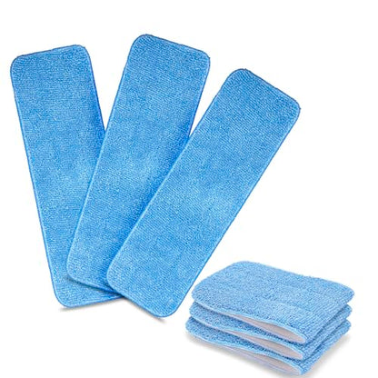 Reusable Microfiber Mop Pads, 6 Pack 18''x 6'' Mop Head Replacement, Wet/Dry Home & Commercial Cleaning Scrubbing Floor Pad - Blue - color: Blue - 6 Pack