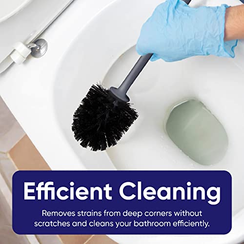 Modern Toilet Brush and Holder, Grey Toilet Bowl Scrub Brush with Storage Caddy, Bathroom Cleaner. by Superio - color: Gray, size: 1 Pack