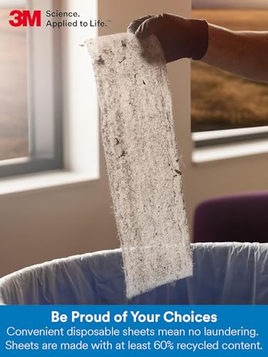 3M Easy Trap Sweep and Dust Sheets, 2 Rolls of 250 5" x 6" Sheets (500 Sheets), Disposable Easy Sweep Floor Duster, Picks Up 8x More Dirt, Dust, Sand, Hair, Works on Dry or Wet Surfaces, 55655W - size: 2 Rolls of 250 5" x 6" Sheets/each