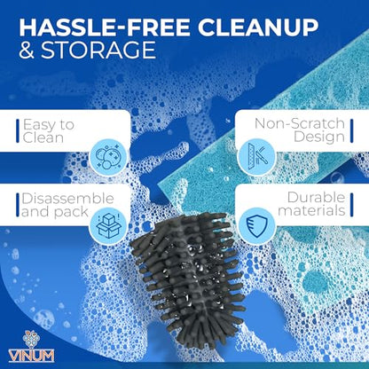 VINUM Carboy Cleaner - 27" Long Bottle Brush for Carboys, Jugs, Water Bottles & Demijohns - Modular & Universal Scrub Brush Cleaning Supplies for Brewing & Wine Making Equipment