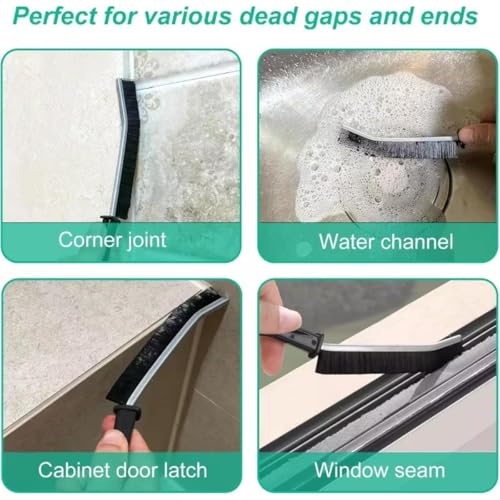 Hard-Bristle Crevice Cleaning Brush - Ultra-Thin Gap Cleaning Tool for Tile Joints, Window Tracks and Kitchen Corners - Durable Dead Corner Scrubber for Bathroom, Vanity and Sink