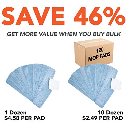 Arkwright Spray Mop Replacement Pads - (Case of 120) Bulk Microfiber Flat Dry and Wet Refill Mop Pads Floor Cleaning, Compatible with Bona and Rubbermaid, Fits All Mop Heads, 24 in, Blue - color: Blue, size: 24 Inch (Case of 120)