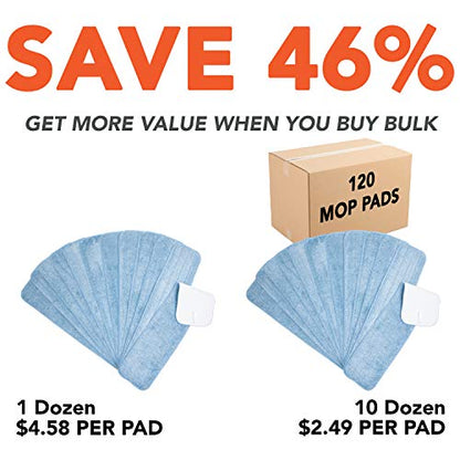 Arkwright Spray Mop Replacement Pads - (Case of 120) Bulk Microfiber Flat Dry and Wet Refill Mop Pads Floor Cleaning, Compatible with Bona and Rubbermaid, Fits All Mop Heads, 24 in, Blue - color: Blue, size: 24 Inch (Case of 120)