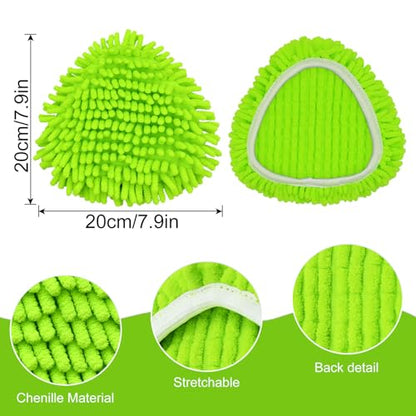 4 Pack Mop Replacement Heads Compatible with Ocedar EasyWring Spin Mop 1 Tank System Wet-Dry Chenille Mop Pad for EasyWring Mops Cloth Reusable Household Floor Cleaning and Machine Washable