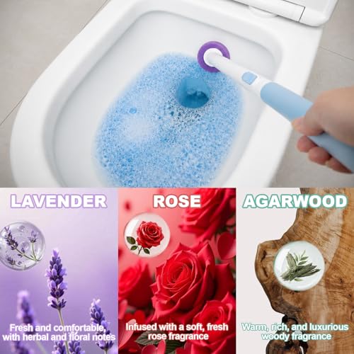 Disposable Toilet Brush, Wall-Mounted Rotating Holder Set, Bathroom Maintenance, Toilet Cleaner（Mixed Fragrance）