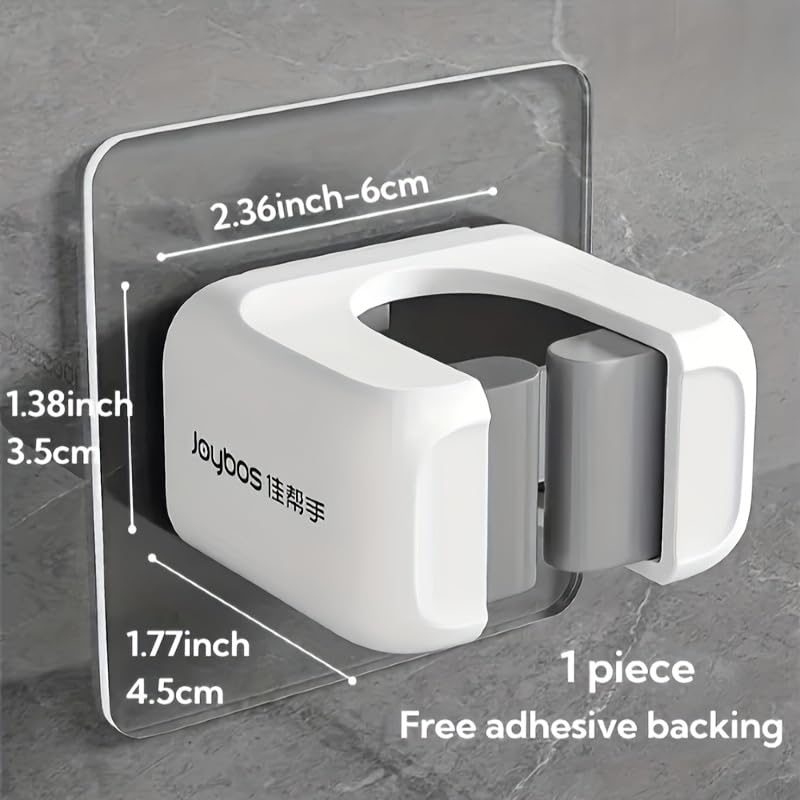 2 Pack Wall Mounted Mop Broom Holder No Drill Adhesive Wall Storage Rack Multifunctional Tool Organizer for Bathroom Kitchen Garage Spring Home Organization Supplies