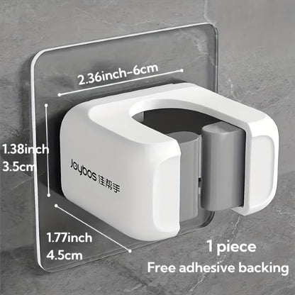 2 Pack Wall Mounted Mop Broom Holder No Drill Adhesive Wall Storage Rack Multifunctional Tool Organizer for Bathroom Kitchen Garage Spring Home Organization Supplies