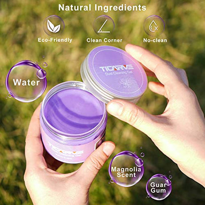TICARVE 2 Pack Cleaning Gel Car Cleaning Putty Car Slime for Cleaning Car Detailing Gel Car Interior Cleaner Car Accessories Keyboard Cleaner Rose Purple (320g/11.2oz) - color: Purple+Rose Red