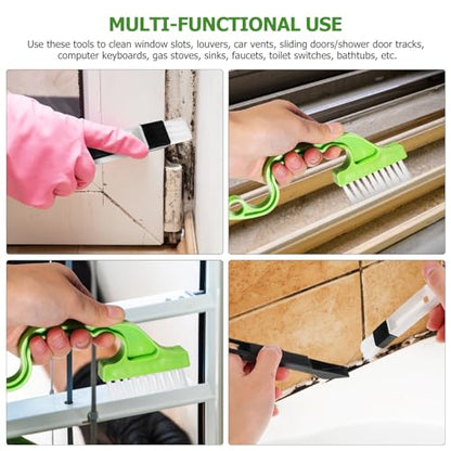 4 Pcs Window Track Cleaning Tools Set - Crevice Brushes for Efficient Cleaning of Window Grooves and Tight Spaces, Durable and Easy to Use