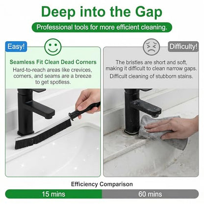 New Hard Bristle Crevice Cleaning Brushes Multifunctional Thin Gap Scrub Brush Small Deep Cleaning Tools Cleaner Supplies for Floors Bathroom Home Kitchen Windows Corner Sink Toilets Grout Tile 4 Pack