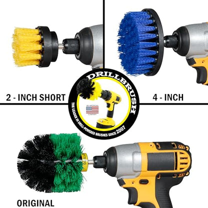 Drillbrush Shower Scrubber Drill Attachment - Car Detailing Tools - Dishwasher Safe Drill Brush Scrubber For Cleaning Tubs, Sinks, Tile, Grout, Flooring, Carpet, Leather, Seats, Boats, Kitchens, Ovens - color: Yellow, Green, Blue
