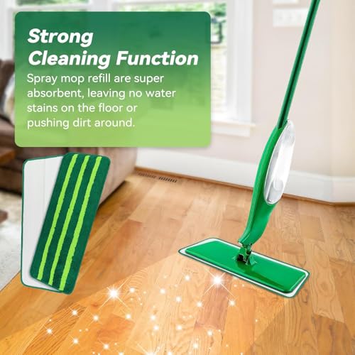 Mop Head Replacement for Libman Freedom Spray Mop - Washable Reusable Wet & Dry Cleaning - Microfiber Spray Mop Pads Refill for Multi-Surface Floor -12 Pack (Green） - color: Green 12 Pack - Better Cleaning