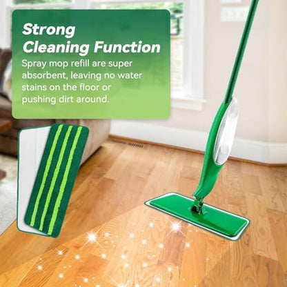 Mop Head Replacement for Libman Freedom Spray Mop - Washable Reusable Wet & Dry Cleaning - Microfiber Spray Mop Pads Refill for Multi-Surface Floor -12 Pack (Green） - color: Green 12 Pack - Better Cleaning