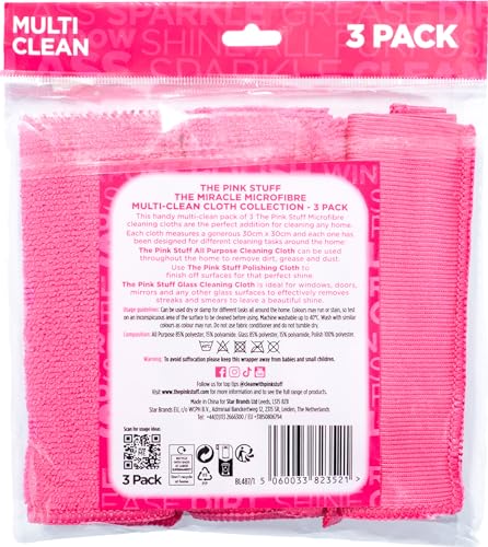 Stardrops – The Pink Stuff – Miracle Microfibre Cloth Collection 3 Pack - size: 3.0 Count