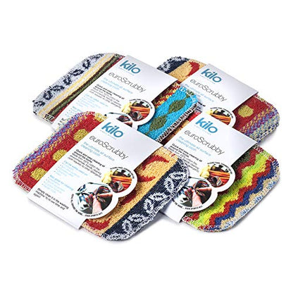 Kilo LSET20 Non-Scratch Scourer, Purpose, Environmentally Friendly Scrubby – Multi Colour Set of 4, One Size, 17x13cm Set of 4 - size: 17x13cm Set of 4