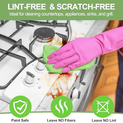 Microfiber Cleaning Cloth, 12 Pack Green Cleaning Rags,12" X 11" Lint Free Dish Towels Wash Cloths, Reusable Microfiber Towels for Home and Kitchen Bathroom Apartment Cleaning Supplies - color: Sage Green, size: 12 Pack