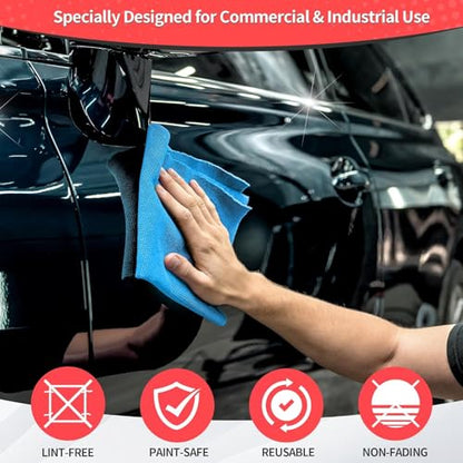 Shop Towels, 150 Pack Cleaning Rags Microfiber Towels, Bulk All-Purpose Microfiber Cleaning Cloth Lint-Free Wipe Washcloth for Commercial Garage Automotive & Housekeeping 11.5"*11.5" - color: Blue, style: 150 Pack