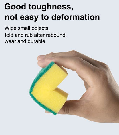 AKOAK 10 Pcs 3.9" x 2.8" x 1.2" Heavy Duty Scrub Sponge – Kitchen Dish, Sink and Bathroom Cleaning Scrubber Sponge