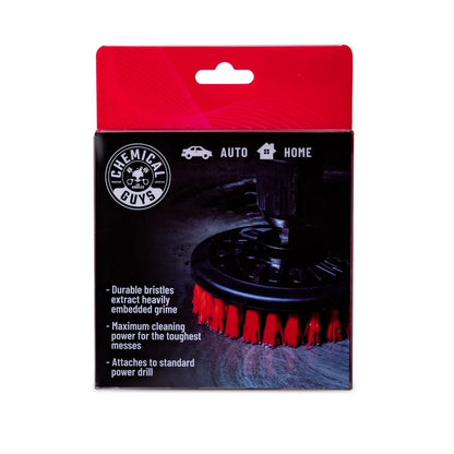 Chemical Guys ACC508 Heavy Duty Spinner Multi-Surface Drill Brush Attachment (Fits Any Standard Drill - Power Scrubber Removes Heavy Stains, Dirt & Grime from Grout, Tubs & Showers), Red - style: Heavy Duty