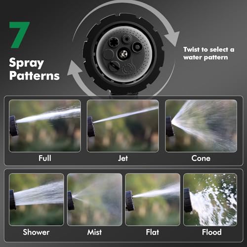 RESTMO Heavy Duty Hose Nozzle, Metal Garden Water Hose Sprayer with 7 Watering Patterns, Thumb Control, On Off Valve, High Pressure Nozzle Sprayer for Watering Plants, Car and Pet Washing, Bronze - color: Bronze