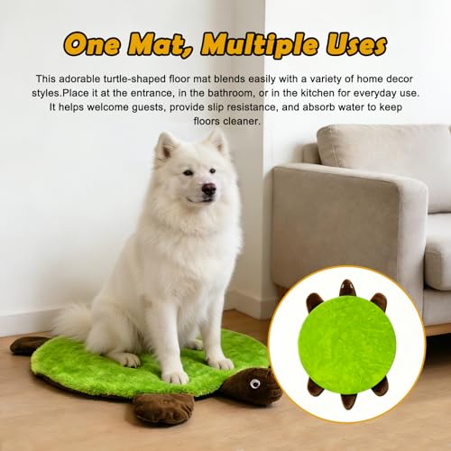 23 Inch Turtle Floor Foot Mop, Hands-Free Microfiber Cleaning Mop with Washable Reusable Pad for Hard Floors, Kitchen, Bathroom, Bedroom, Living Room