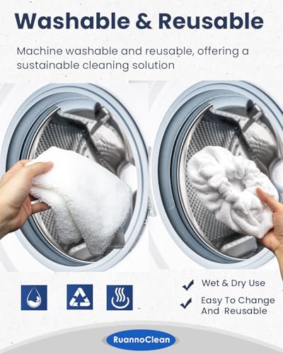 Large Rectangle Bonntes & Square Microfiber Cleaning Cloth Compatible with Dupray Steam Cleaner, Reusable Steam Mop Pads Microfiber Bonnet Steam Cleaning Cloth -3+3 Pack - color: White Bonnets*3+cloth*3