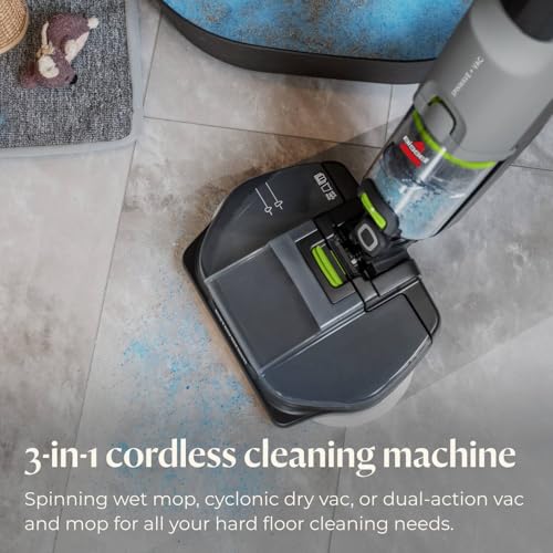 Bissell® SpinWave® + Vac Cordless, Hard Floor Spin Mop + Vacuum, Lay-Flat, Multi-Use Cleaning, Hard Floor Sanitize Formula Included - style: Cordless + Vac