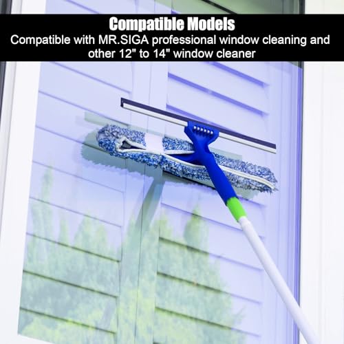 Penitue 6pcs Microfiber Window Cleaning Refill Replacement, 14" Washable & Reusable Window Squeegee Scrubber Cloth Sleeve Accessory for MR.SIGA Professional Windows Cleaning Tools Home Office