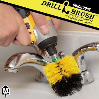 Household Cleaning Supplies - Bathroom Cleaning Accessories - Bath Mat Cleaner - Bathroom Brush - Tile Grout Cleaner - Bathtub Scrub Brush - Sink Cleaner - Toilet Scrubber - Shower Cleaning Brush - color: Yellow