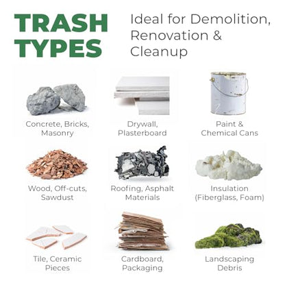 EconoHome 55-60 Gallon Contractor Garbage Bags - 2.8 Mil Extra Thick Heavy Duty Trash Bags for Construction, Lawn & Yard Cleanup, Demo & Commercial Use - Made in USA - 38x53" - 150-Count - style: 150 pack