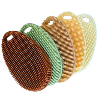 Silicone Dish Scrubber Set of 5 | Reusable Silicone Sponges for Dishes | BPA-Free Food Grade Kitchen Scrubbers | Non-Scratch for Dishes, Pots, Pans & Household Cleaning [Fall] - color: Fall