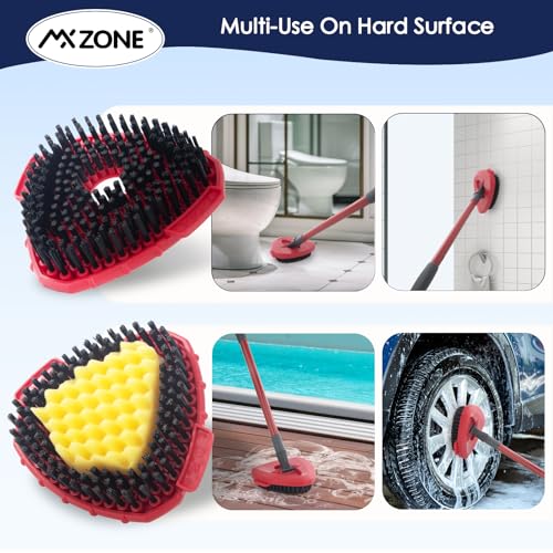 Scrubber Mop Head Replacement Compatible with O Cedar EasyWring 1 Tank System, Spin Mop Scrub Brush Head, Hard Bristle Cleaning Brush Attachment, Not Fit RinseClean, 2 Pack