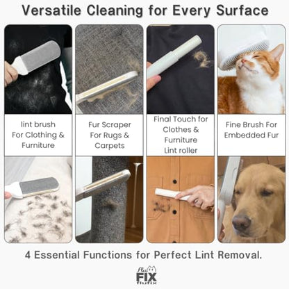 SufurLint 4-in-1 Pet Hair Remover & Couch Cleaner - Multi-Functional Cat Fur Removal Roller, Reusable Lint Roller for Furniture and Clothing, Reusable, eco-Friendly Remover