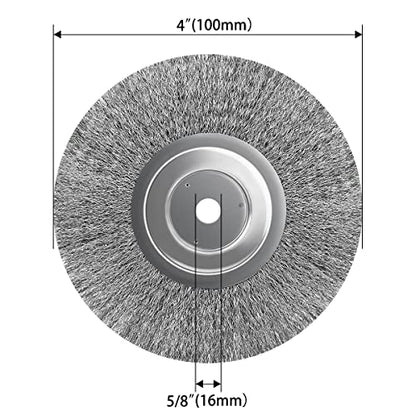 5Pcs 4 Inch Stainless Steel Wire Crimped Wheel Brush with 5/8" Bore for Angle Grinder Derusting Cleaning and Surface Polishing - size: 4"100mm 5Pcs