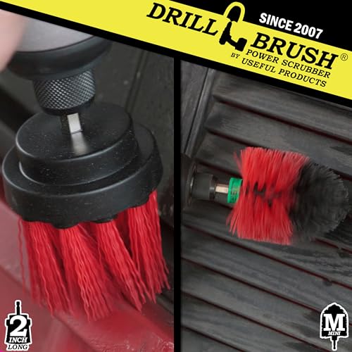 2 Piece Outdoor Cleaning Scrub Brushes - Siding Cleaning Brush Set - Brick and Stone Scrubbing Tools Set - Fireplace Cleaning Brushes - Deck and Patio Scrubbing Tools - Gutter Cleaning Tools for Home - color: Red